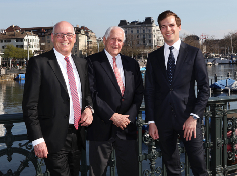 Drei Generationen der Familie Bidermann: Martin H. Bidermann, Hans J. Bidermann, Jay Bidermann